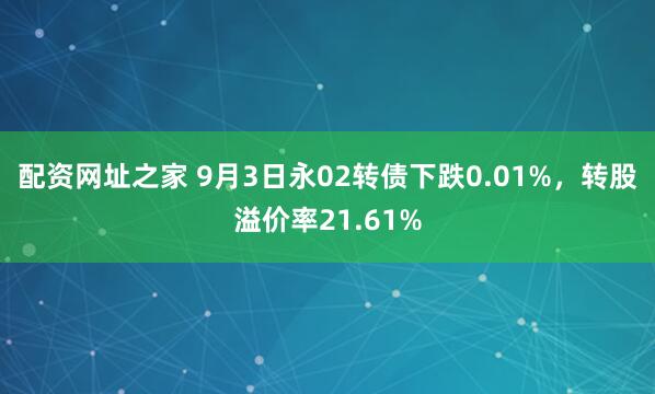 配资网址之家 9月3日永02转债下跌0.01%，转股溢价率21.61%